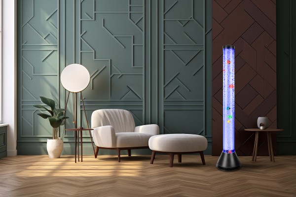 LED-Design & Sprudel-Wassersäule mit Fernbedienung 100cm hoch!