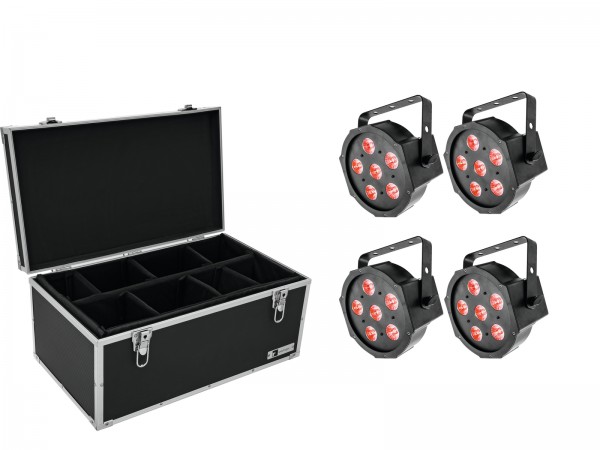 EUROLITE Set 4x LED SLS-6 TCL Spot + Case TDV-1 // EUROLITE Set 4x LED SLS-6 TCL Spot + Case TDV-11
