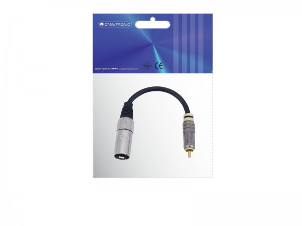 OMNITRONIC Adapterkabel XLR(M)/Cinch(M) 0,2m sw // OMNITRONIC Adaptercable XLR(M)/RCA(M) 0.2m bk3