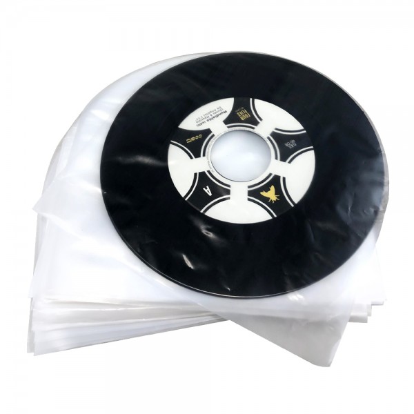 7" Single-Schallplatten Innenhüllen Super soft, hohe Qualität, Antistatik-Folie, abgerundete Ecken (