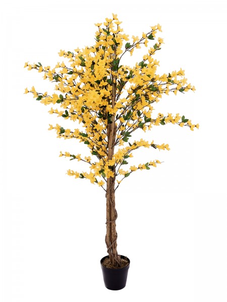 EUROPALMS Forsythienbaum mit 3 Stämmen, Kunstpflanze, gelb, 150cm // EUROPALM…