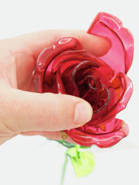 EUROPALMS Kristallrose, Kunstblume, burgund, 81cm 12x // EUROPALMS Crystal rose, burgundy, artificial flower, 81cm 12x5