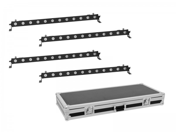 EUROLITE Set 4x LED BAR-12 QCL RGBA Leiste + Case // EUROLITE Set 4x LED BAR-…