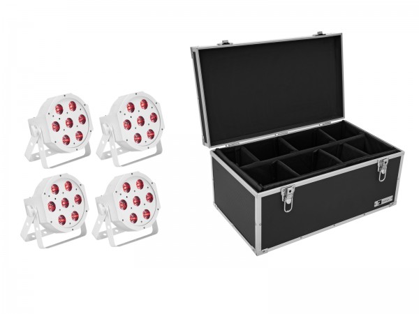 EUROLITE Set 4x LED SLS-7 HCL Floor weiß + Case // EUROLITE Set 4x LED SLS-7 HCL Floor white + Case1