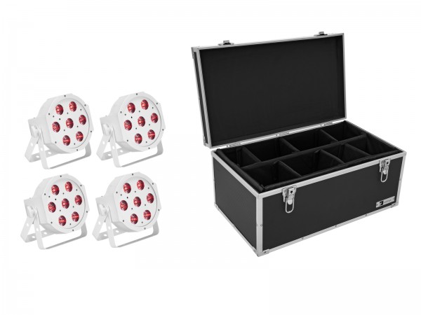 EUROLITE Set 4x LED SLS-7 HCL Floor weiß + Case // EUROLITE Set 4x LED SLS-7 …