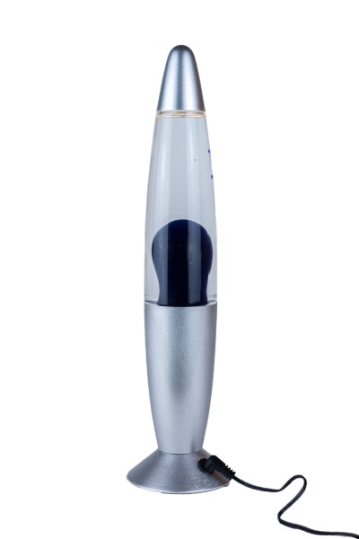 LED Lava Lampe Rakete 35cm Silber - Purple Klar