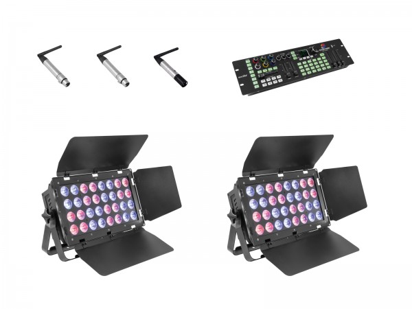EUROLITE Set 2x Stage Panel 32 + Color Chief + QuickDMX Sender + 2x Empfänger // EUROLITE Set 2x Stage Panel 32 + Color Chief + QuickDMX transmitter + 2x receiver1
