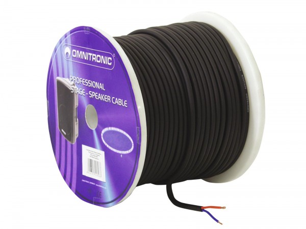 OMNITRONIC Lautsprecherkabel 2x1,5 50m sw trittfest // OMNITRONIC Speaker cable 2x1.5 50m bk durable1