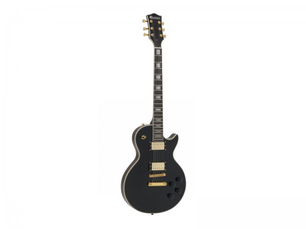 DIMAVERY LP-530 E-Gitarre, schwarz/gold // DIMAVERY LP-530 E-Guitar, black/gold1