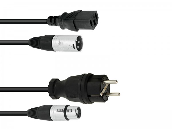 PSSO Kombikabel Schutzkontakt/XLR 15m // PSSO Combi Cable Safety Plug/XLR 15m