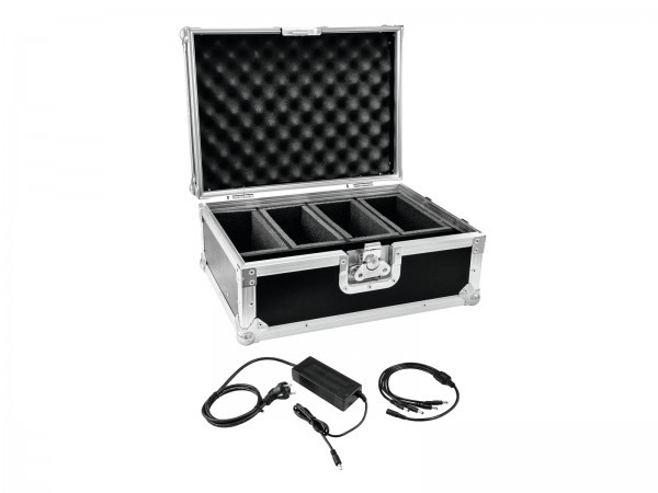 EUROLITE Set Flightcase 4x AKKU Flat Light 1 + Ladegerät // EUROLITE Set Flig…