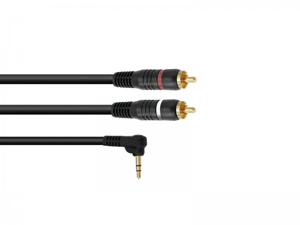 OMNITRONIC Adapterkabel 3,5 Klinke 90°/2xCinch 1,5m // OMNITRONIC Adaptercable 3.5 Jack 90°/2xRCA 1.5m bk1