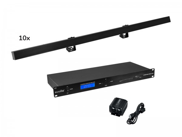EUROLITE Set 10x LED PR-100/32 Pixel DMX Rail sw + DMX Software // EUROLITE Set 10x LED PR-100/32 Pixel DMX Rail bk + DMX Software1