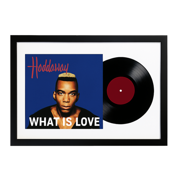 7even Vinyl-Schallplattenrahmen für die Wand - Doppelrahmen aus Holz, mit Acryl Scheibe (schwarz)
