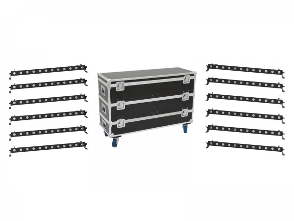EUROLITE Set 12x LED BAR-12 QCL RGBW Leiste + Case L // EUROLITE Set 12x LED BAR-12 QCL RGBW Bar + Case L1