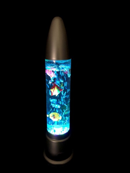 LED-Wassersäule Rocket-Design 48cm / ideal für den Tisch o.das Regal / LED-Sp…