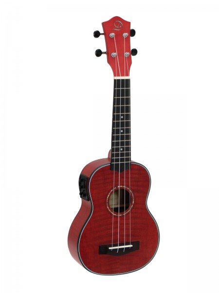DIMAVERY UK-100 Sopran-Ukulele, flamed red // DIMAVERY UK-100 Soprano ukulele…
