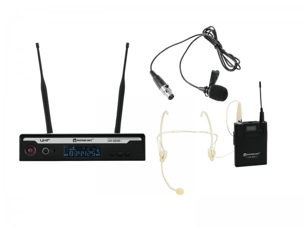 RELACART Set UR-222S Bodypack mit Headset und Lavalier // RELACART Set UR-222S Bodypack with Headset and Lavalier1