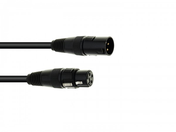 EUROLITE DMX Kabel XLR 3pol 1m sw // EUROLITE DMX cable XLR 3pin 1m bk