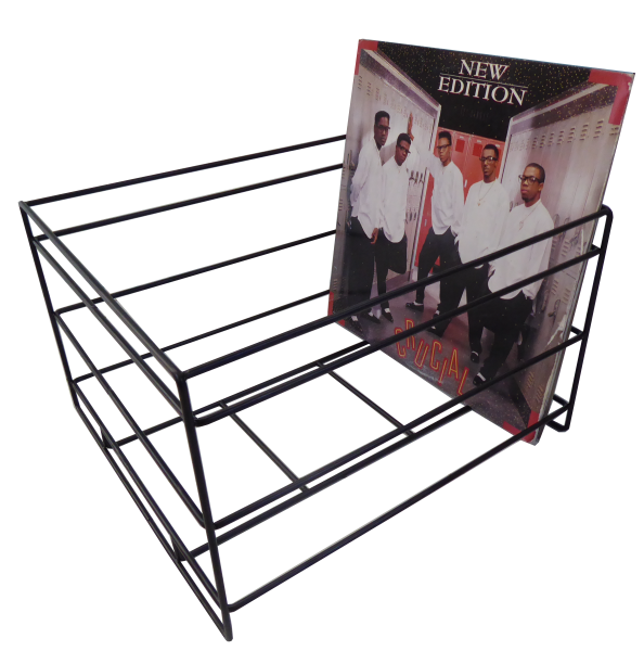 12" Schallplatten Gitter Mesh Box schwarz 36 x 33 x 22cm