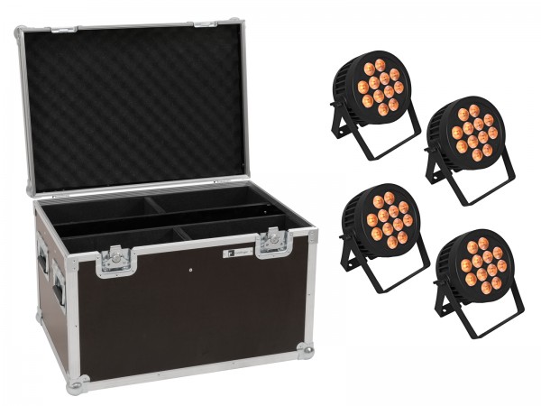 EUROLITE Set 4x LED IP PAR 12x9W SCL Spot + Case // EUROLITE Set 4x LED IP PA…