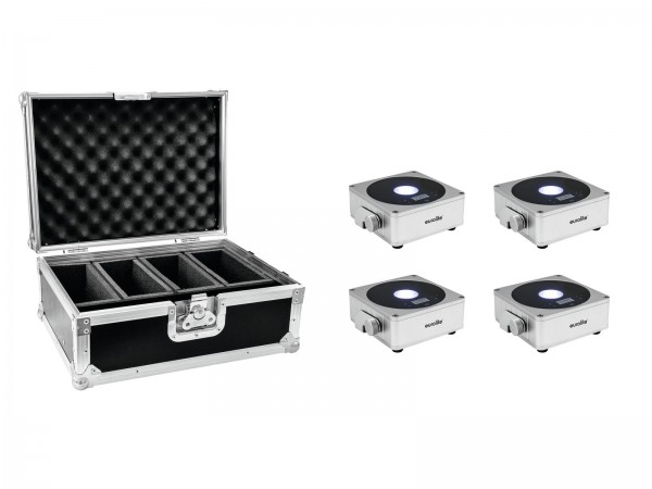 EUROLITE Set 4x AKKU Flat Light 1 silber + Case // EUROLITE Set 4x AKKU Flat Light 1 silber + Case1